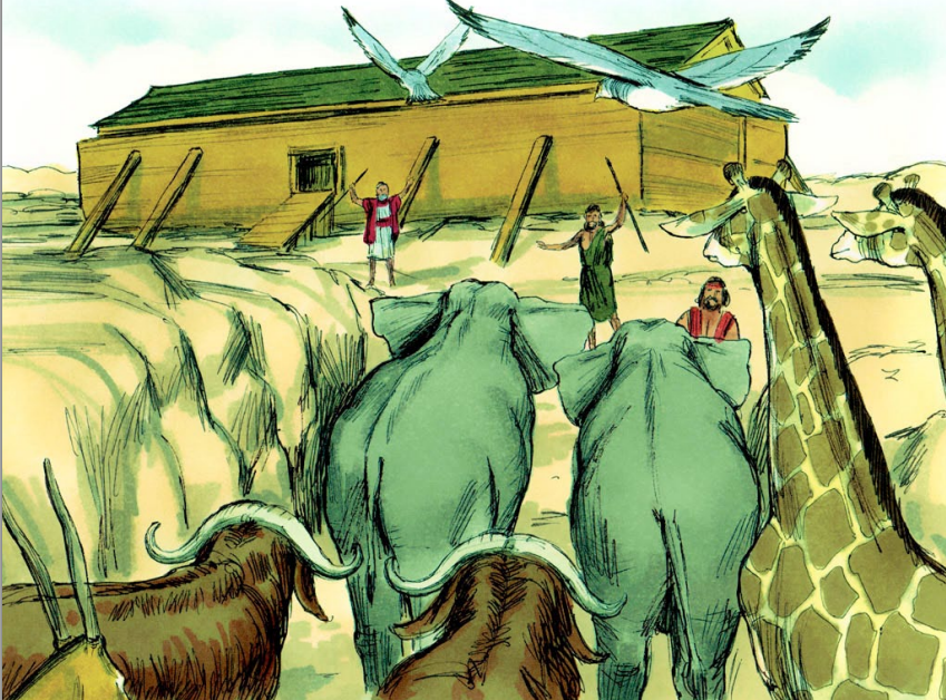 The animals enter the ark