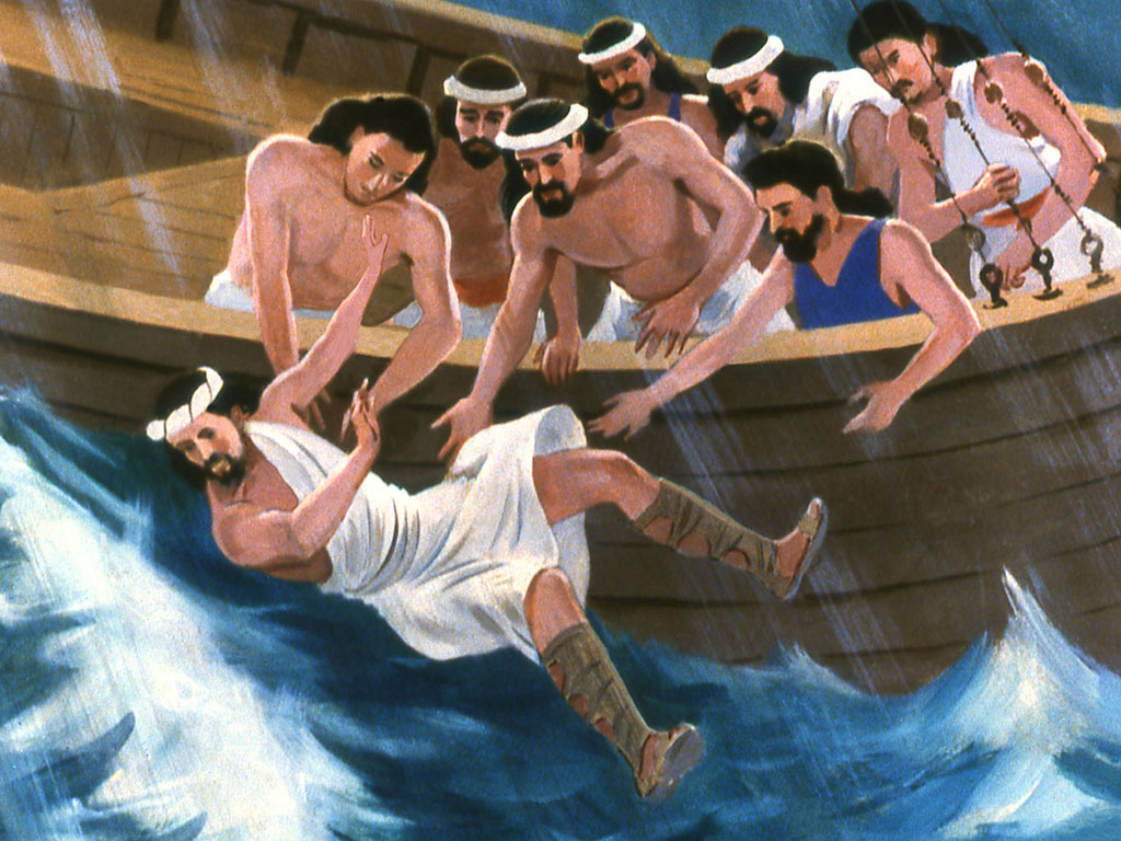 Jonah is thrown overboard